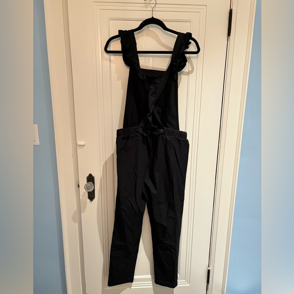 SHEIN Maternity Ruffle Trim Drawstring Jumpsuit - Black Medium - Picture 6 of 8